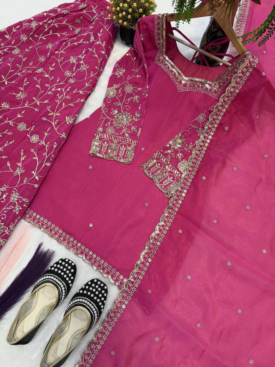 Blush Pink Scalloped Couture Ensemble